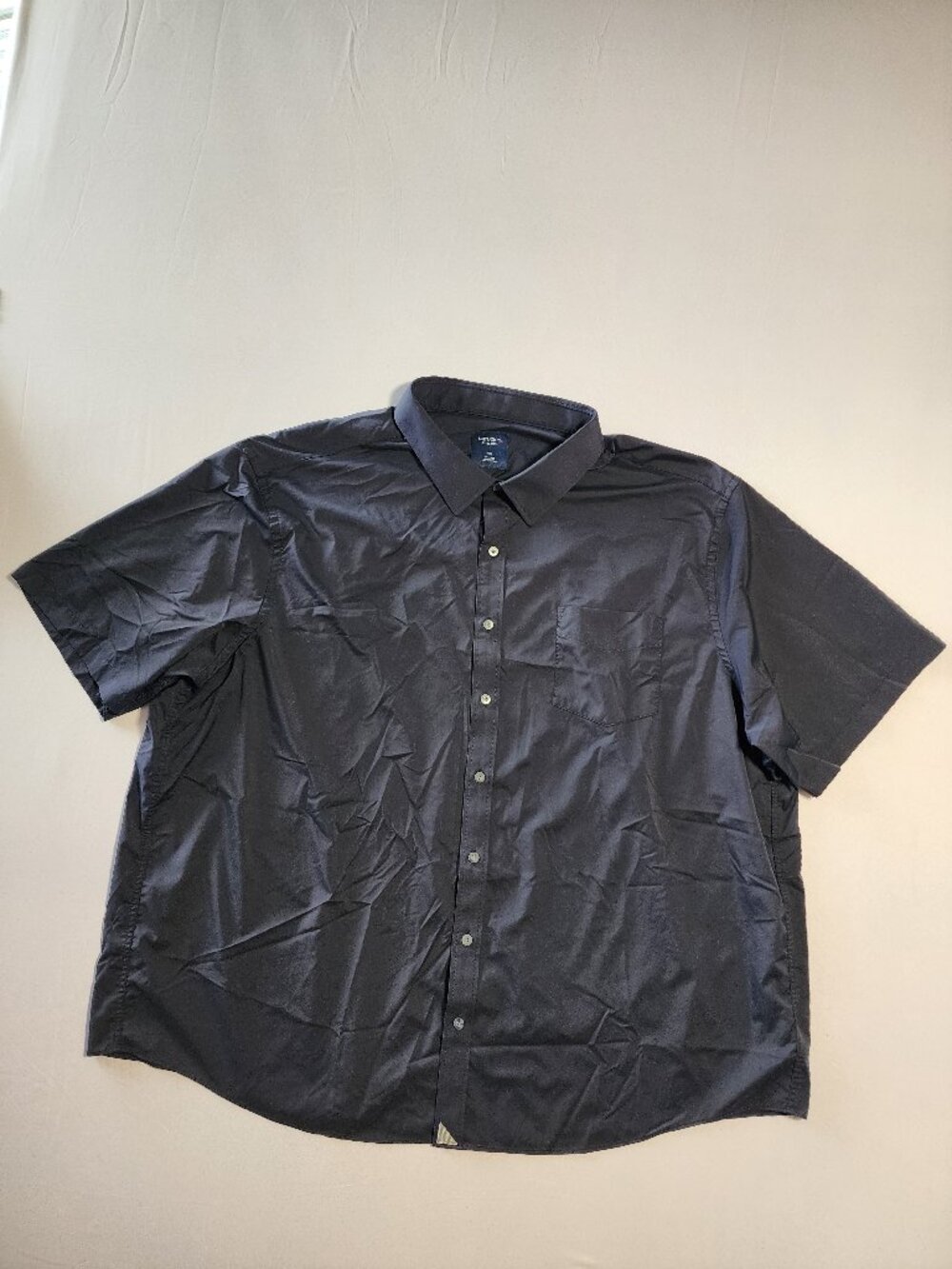 Untuckit Fit by DXL Mens 4XL Short Sleeve Performance Shirt Black Stretch